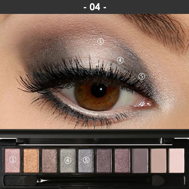 Focallure 10 Colors Waterproof Matte Glitters Eyeshadow Makeup