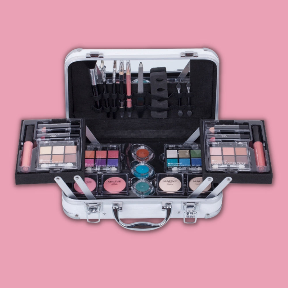 Professional 24 Color Eyeshadow Blush Makeup Set Train Case with Pro M –  lanazon