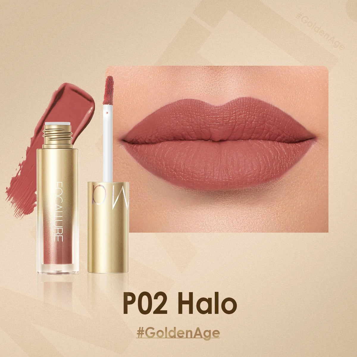 Focallure Waterproof Matte Lipstick #GoldenAge