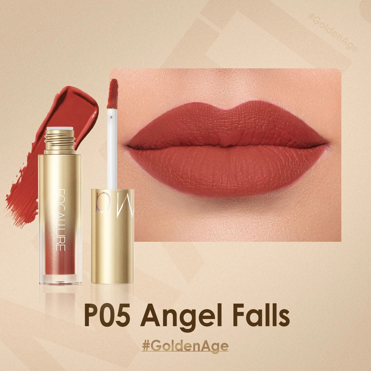 Focallure Waterproof Matte Lipstick #GoldenAge