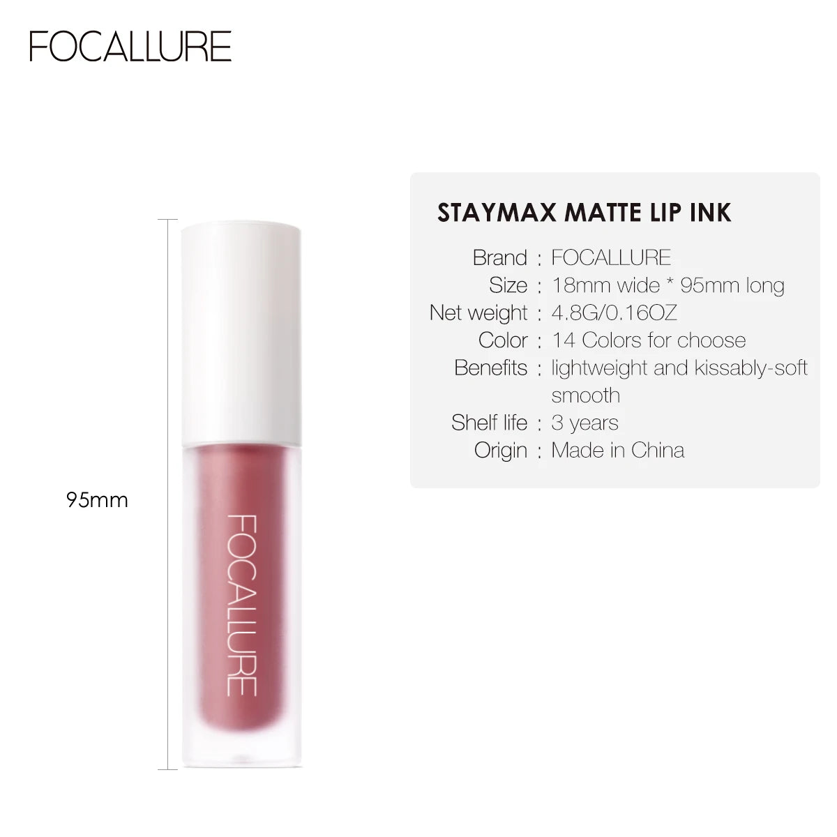Focallure Waterproof Long-Lasting Staymax Matte Lip Ink