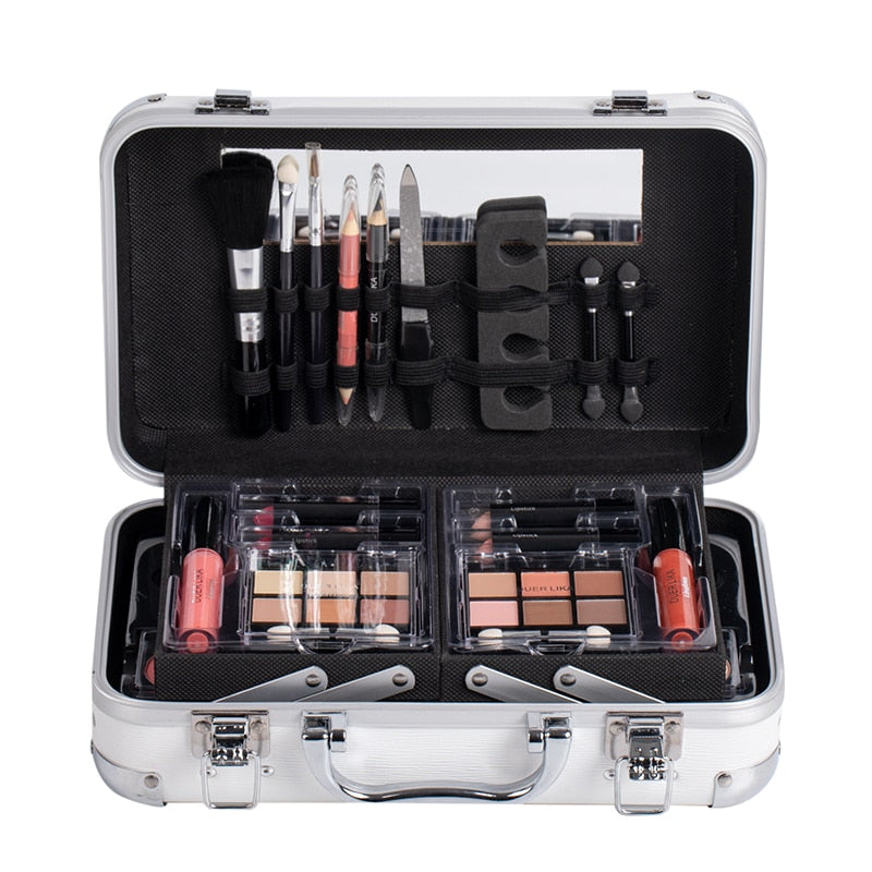 White Portable Professional 24 Color Eyeshadow Blush Cosmetic Foundation Face Powder Makeup Sets Eye Shadows Palette