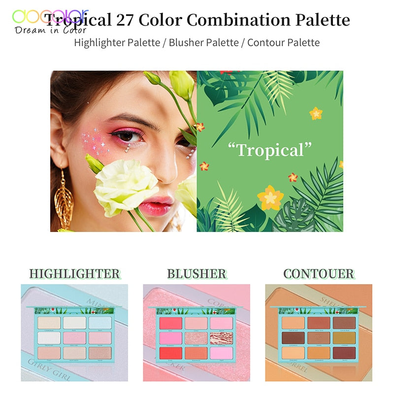 Tropical 9 Colors Makeup Palette Contour Highlighter Shimmer Bronzer