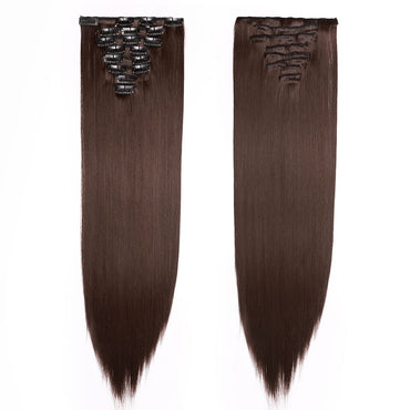 18 Clips Clip in Synthetic Long Straight Hair Extensions