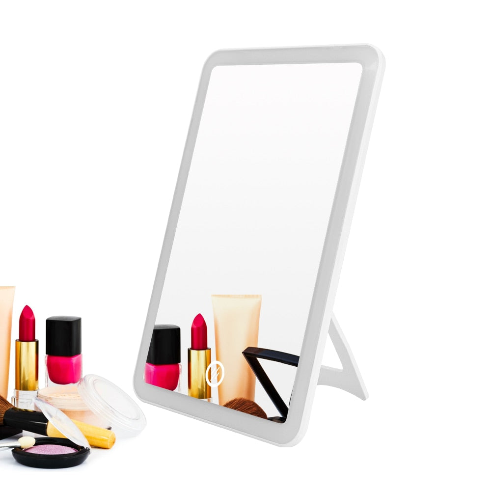 LED Touch Screen 180 Degree Rotating Makeup Mirror
