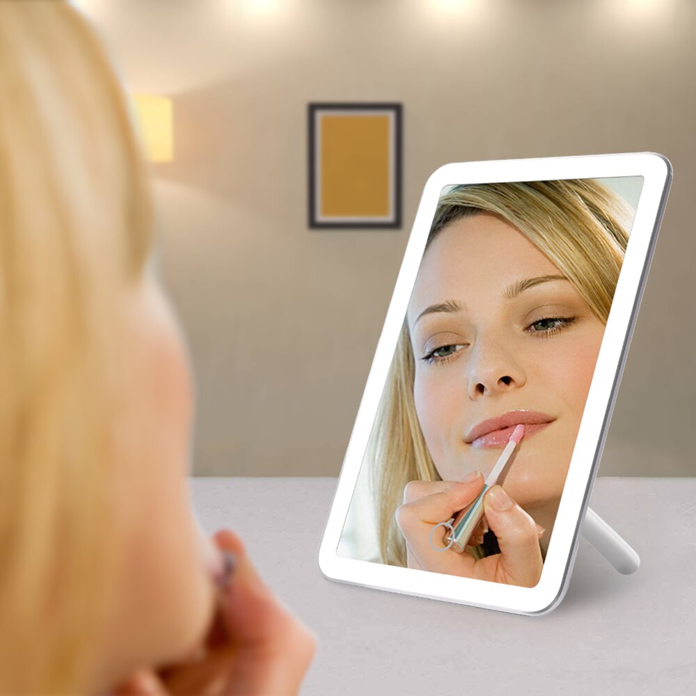 LED Touch Screen 180 Degree Rotating Makeup Mirror