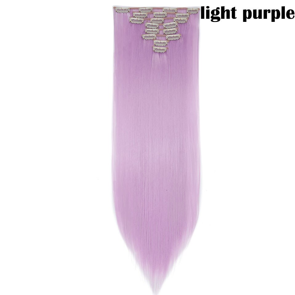 18 Clips Clip in Synthetic Long Straight Hair Extensions