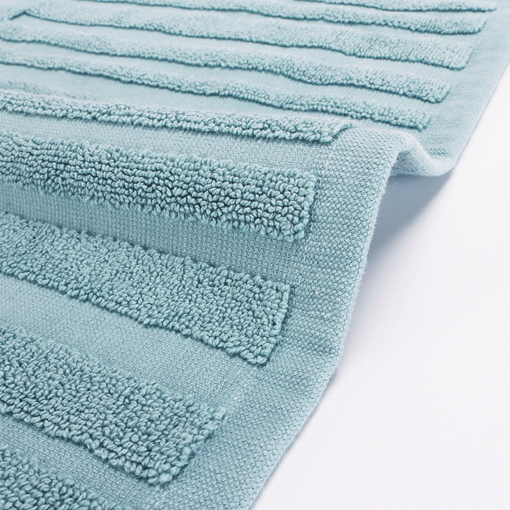 100% Cotton Bath Mats Floor Towel Sets Non-Slip Rug Pad