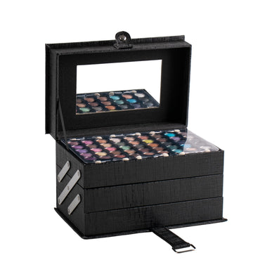 Black Cross Pattern Portable Professional 45 Color Eye Shadow Lip Gloss Powder Blusher Foundation Make-Up Makeup Brush Set