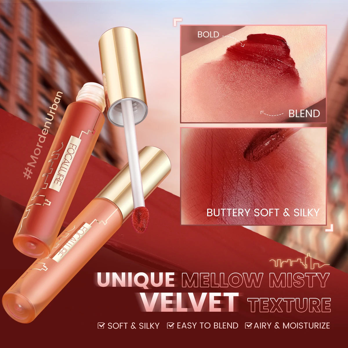 Focallure Airy Velvet Matte Liquid Lipstick Long-Lasting Lip Tint Glaze