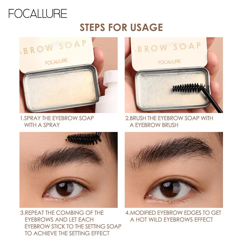 Focallure 3D Feathery Eyebrow Soap Waterproof Long-Lasting Eyebrow Gel