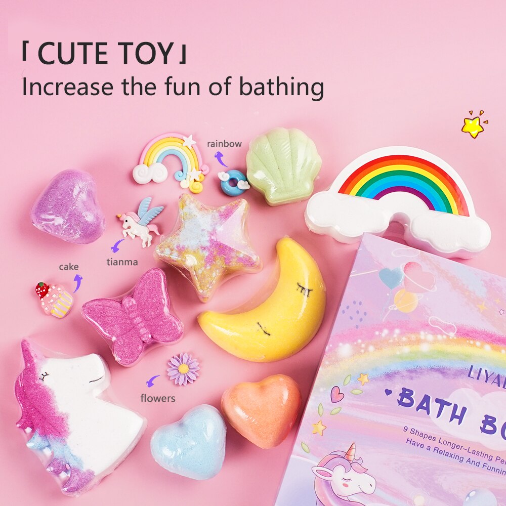 Luxury Rainbow Bath Bombs for Kids