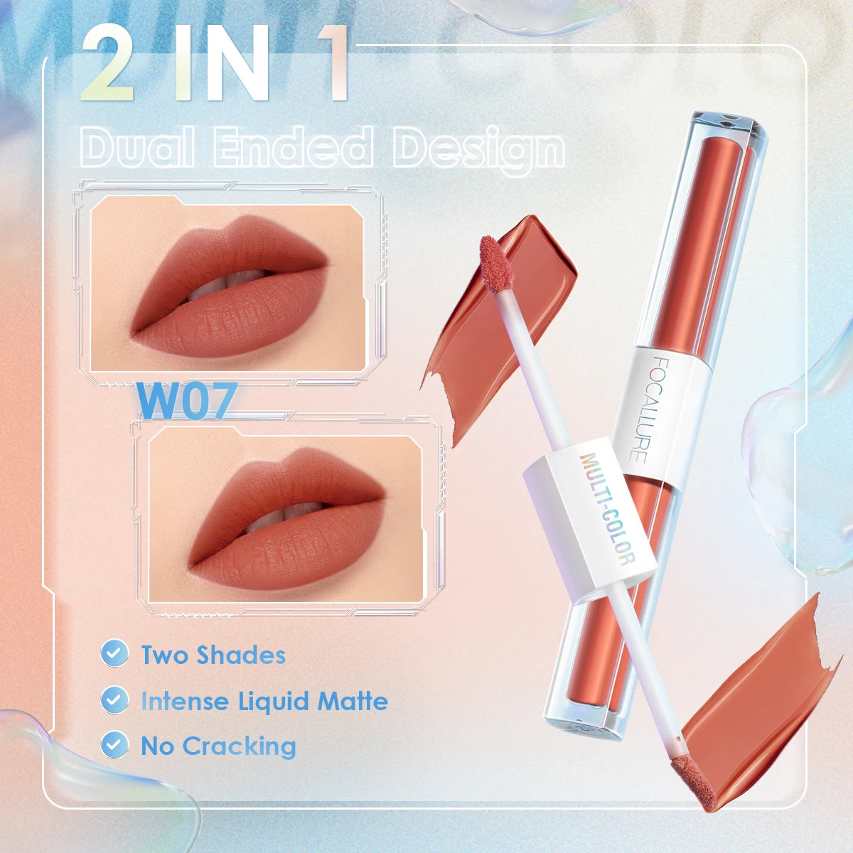 Focallure Waterproof Multicolor 2-in-1 Lipstick and Gloss
